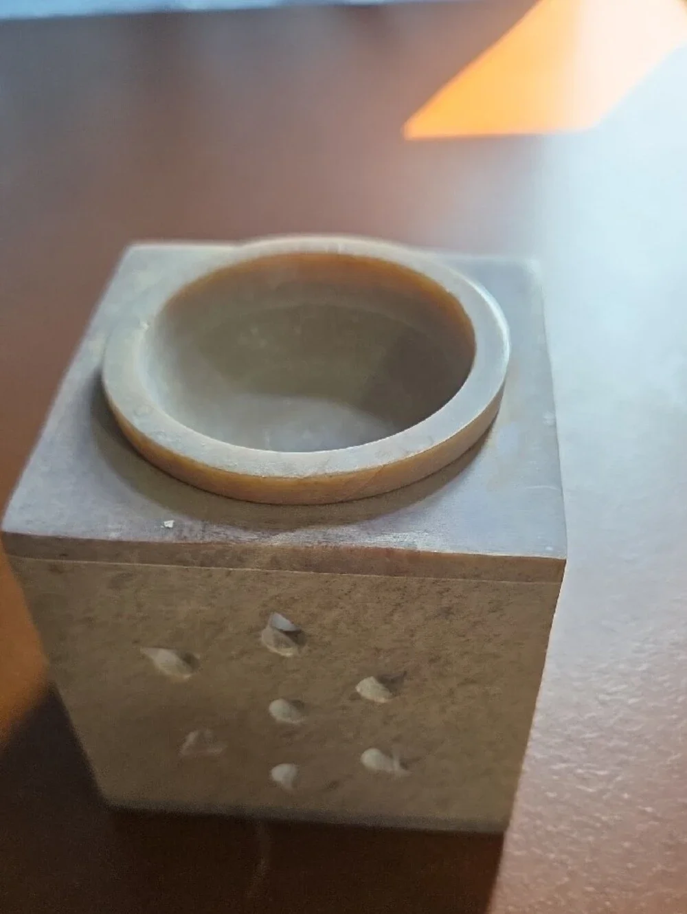 Gray/Tan Marble  Wax Melter - Home Accents